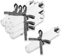 Restaurantware-7.3 Inch x 2 Inch Plastic Cutlery Sets, 100 Flatware Sets - Polka Dot Ribbon, With White Napkin, Individually Wrapped, Silver Plastic Disposable Cutlery Sets, For Weddings And Events