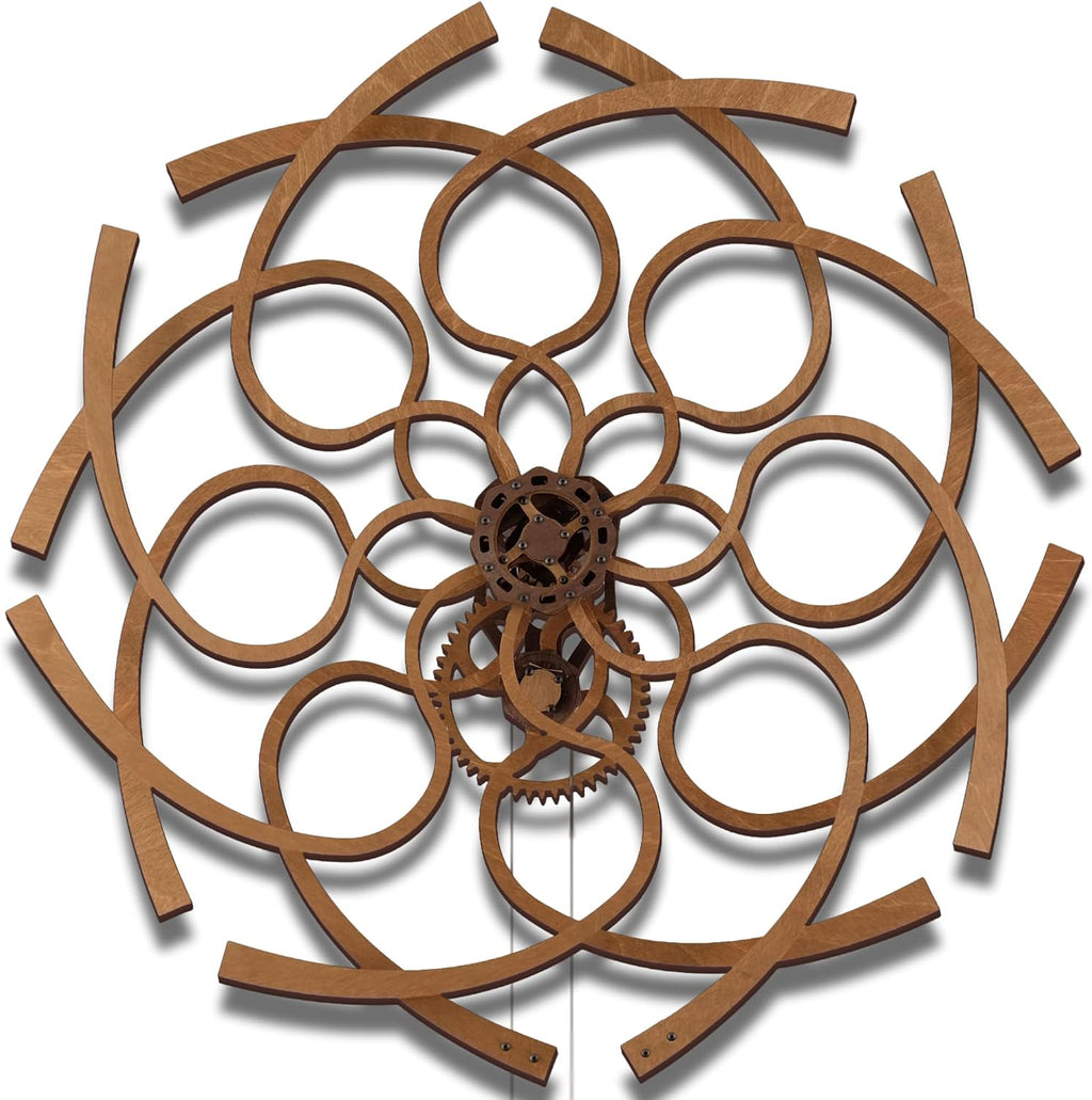 WOODEN.CITY Kinetic Wall Art Sculpture Ornate Geometric, Model Size 37.4 x 27.55 in, Hypnotic Wooden Decor for Office, Home, Living Room, Bedroom, or Kitchen - Stress Relief and Creative Energy Boost