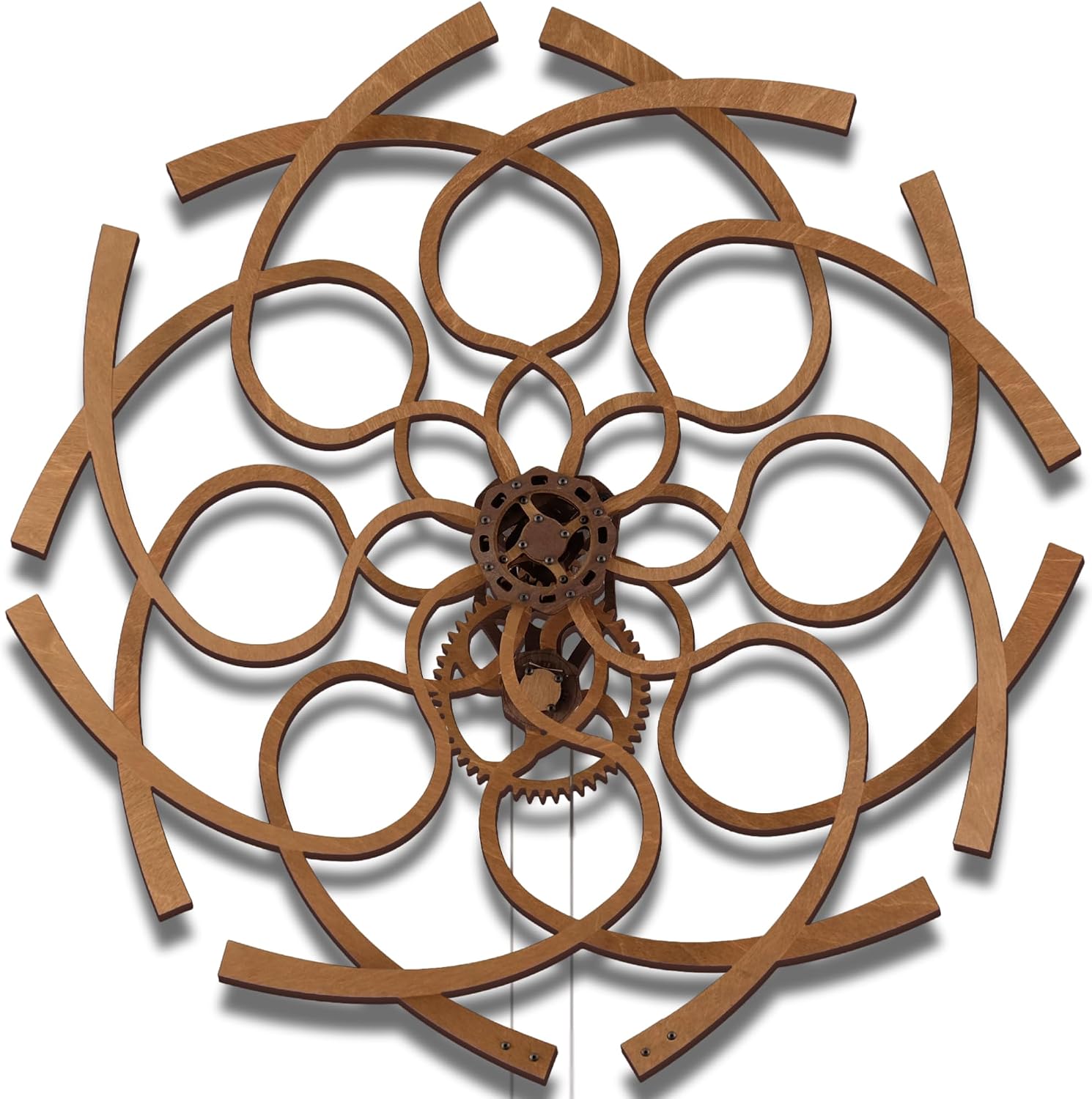 WOODEN.CITY Kinetic Wall Art Sculpture Ornate Geometric, Model Size 37.4 x 27.55 in, Hypnotic Wooden Decor for Office, Home, Living Room, Bedroom, or Kitchen - Stress Relief and Creative Energy Boost