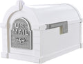 Gaines Keystone Series Mailbox - White with Satin Nickel Eagle