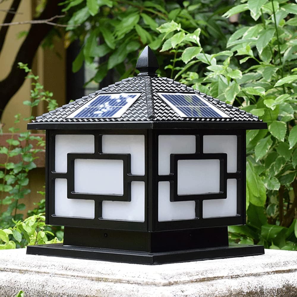 Vintage Solar Cap Lights Outdoor Street Lamp/Solar Powered Post Lights, Two Light Modes Warm White Color Changing LED (with Remote Control) Fits 4x4, 5x5 Or 6x6 Wooden Posts