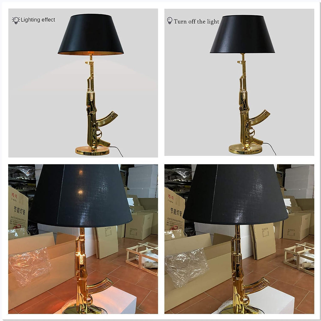 Desk Lamp,Night Light LED Table Lamp,Modern Gold Gun Lights AK47 Luxurious Desk Lamps for Bedroom,Hotel,Living Room,Office and Party Ambience (AK47 Table Lamp)