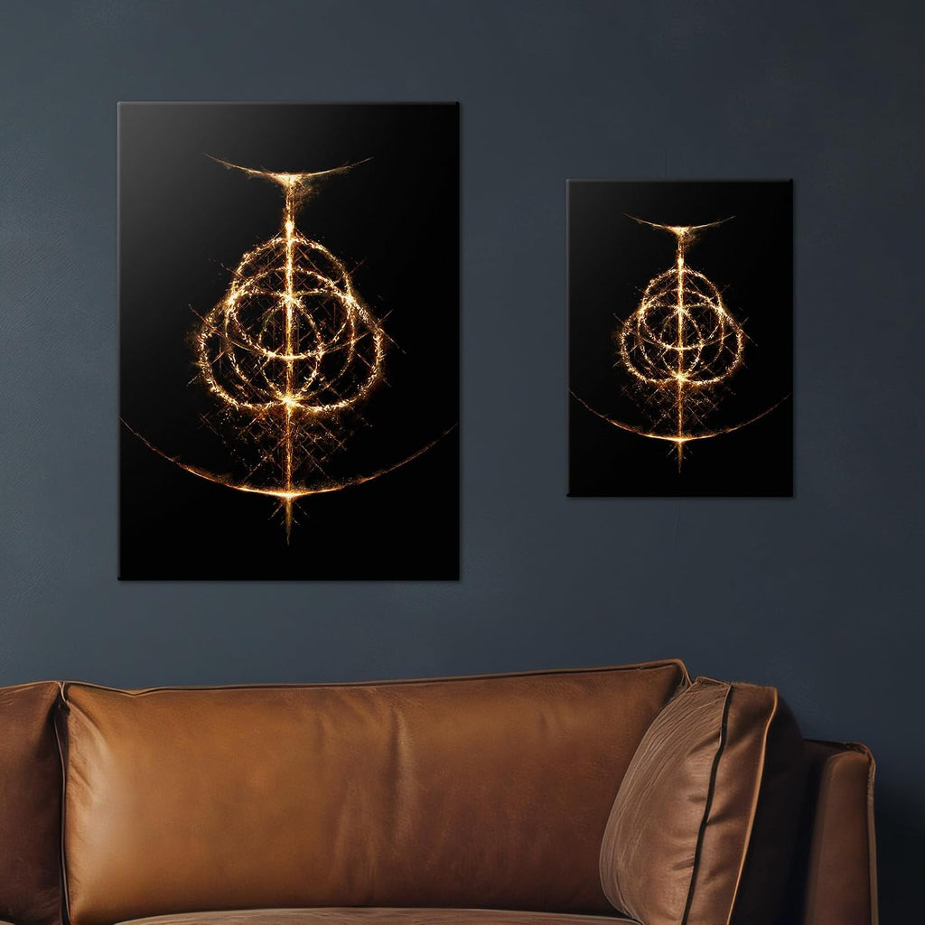 Displate Metal Poster ELDEN RING Rune Wall Art L | Wall-safe magnetic mounting, no drilling or tools. Easy to mount, artwork, wall decor home living room, bedrooms, offices.