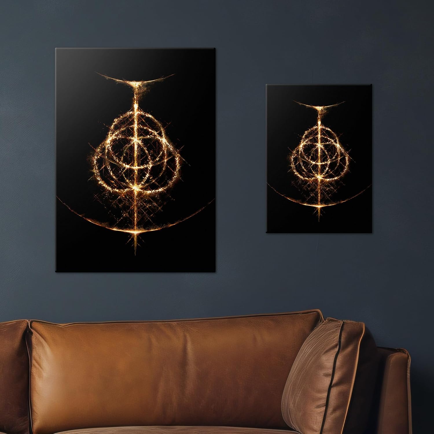 Displate Metal Poster ELDEN RING Rune Wall Art L | Wall-safe magnetic mounting, no drilling or tools. Easy to mount, artwork, wall decor home living room, bedrooms, offices.