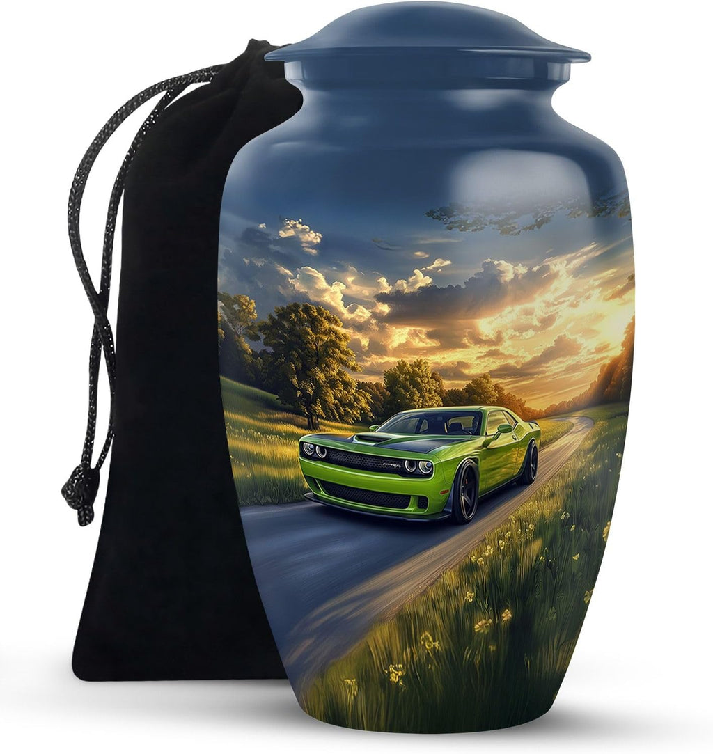 Car Memorial Large Funeral Urns for Adult Ashes - Decorative Ash Holders for Burial - Cremation Urns for Women - Dad Adult Urn for Men 10 Inch