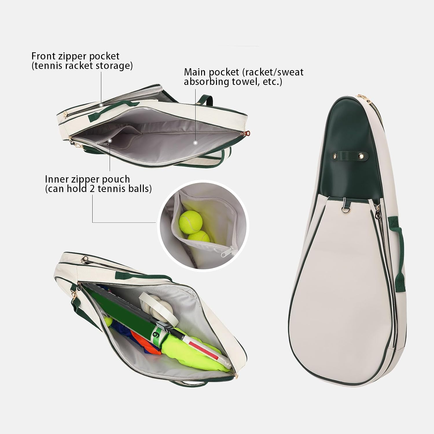 Racquet Tennis Bag, Roomy Lightweight Splashproof Tennis Badminton Racquet Cover Bag with Shoe for Sport Equipment for Beginner and Professional