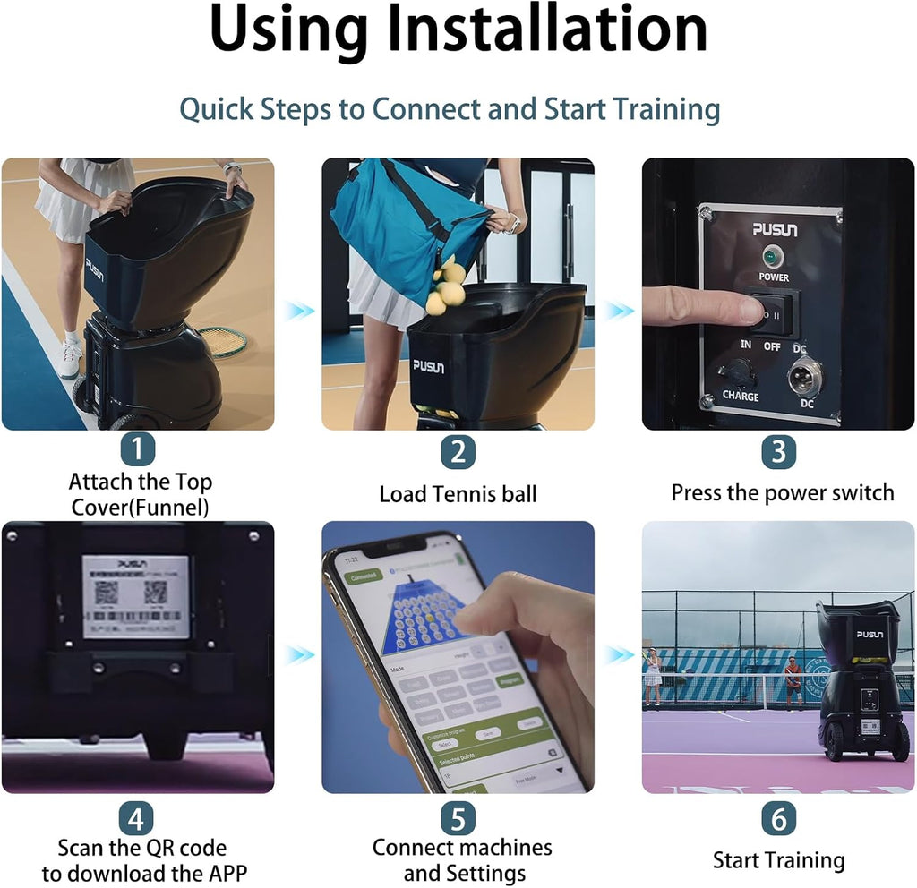 PT 9001 Padel Ball Machine Professional Padel Ball Machine with Remote & App Control, Oscillation, 35 Landing Points, Adjustable Speed (12-87MPH), 150 Ball Capacity for Club & Home Training