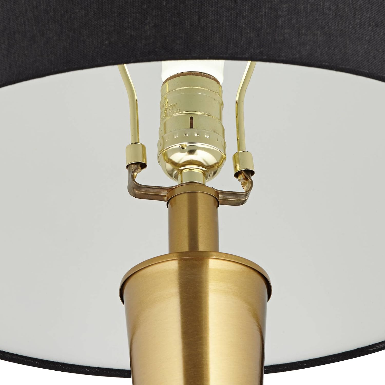 Possini Euro Design Wayne 29 1/4' Tall Modern Glam Luxury End Table Lamp with USB Ports A+C Charging Brass Finish Metal Black Marble Living Room Bedroom Bedside Nightstand House Office Home