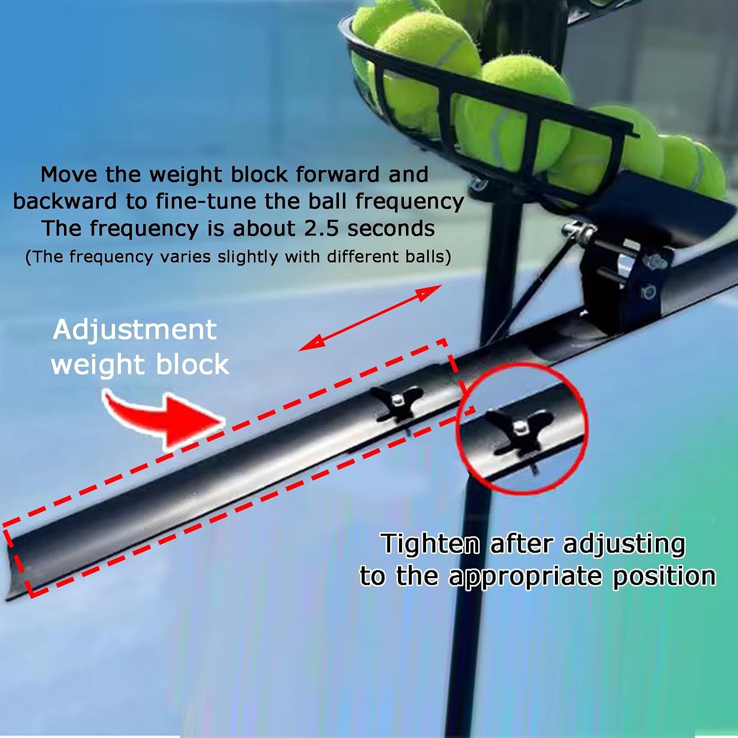 Tennis Ball Machine, Adjustable Height, Portable Manual Operation, Ideal for Beginners and Kids Training,Without Extra Track