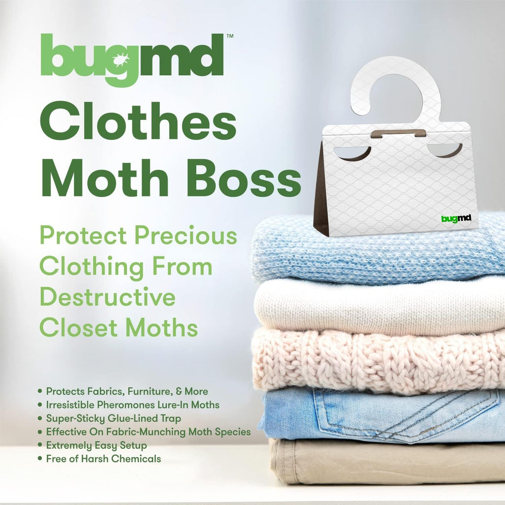 BugMD Clothes Moth Boss Traps (18 Count, White) and Pantry Pest Patrol (18 Count, White) Bundle