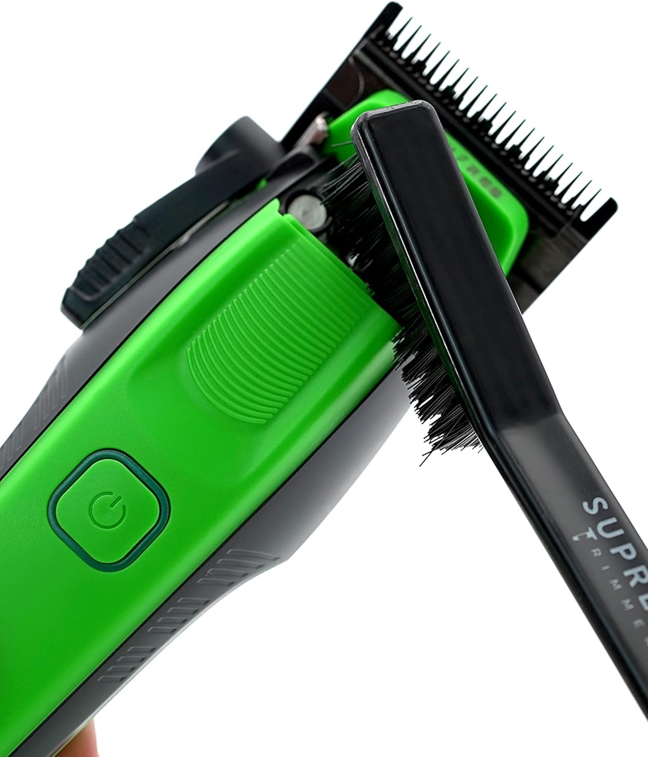 Supreme Trimmer Recharge Clipper - Professional Hair Clipper with 2 Removable Batteries, Brushless Motor, Smart Charge Stand, USB-C Charge & DLC Blades Barbers | STC779