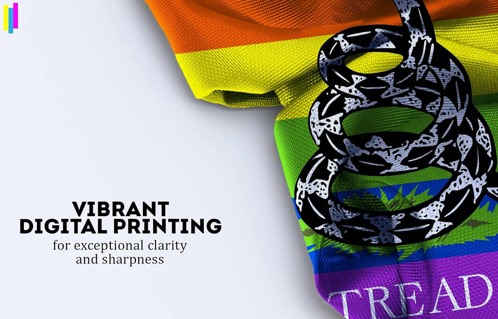 AGAS Large Dont Tread on Me Pride Flag 10x15 Ft - Printed 200D Nylon - Rope Thimble Brass Grommet Stitched Edges Fade Proof Sharp Colors
