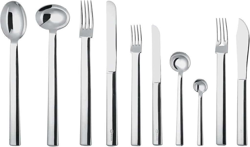 Alessi 'Rundes Modell' Mocha Coffee Spoons in 18/10 Stainless Steel Mirror Polished (Set of 6), Silver