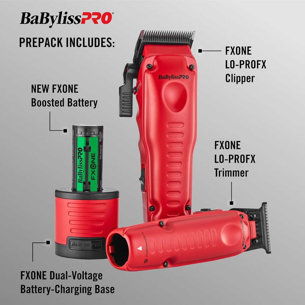 BaBylissPRO FXONE LO-PROFX prepack Including Hair Clipper, Trimmer, Charging Base and Boosted Capacity Battery