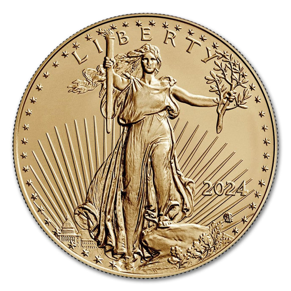 2024 ‎ 1/10 oz American Gold Eagle Coin Brilliant Uncirculated with a Certificate of Authenticity $5 Seller Mint State