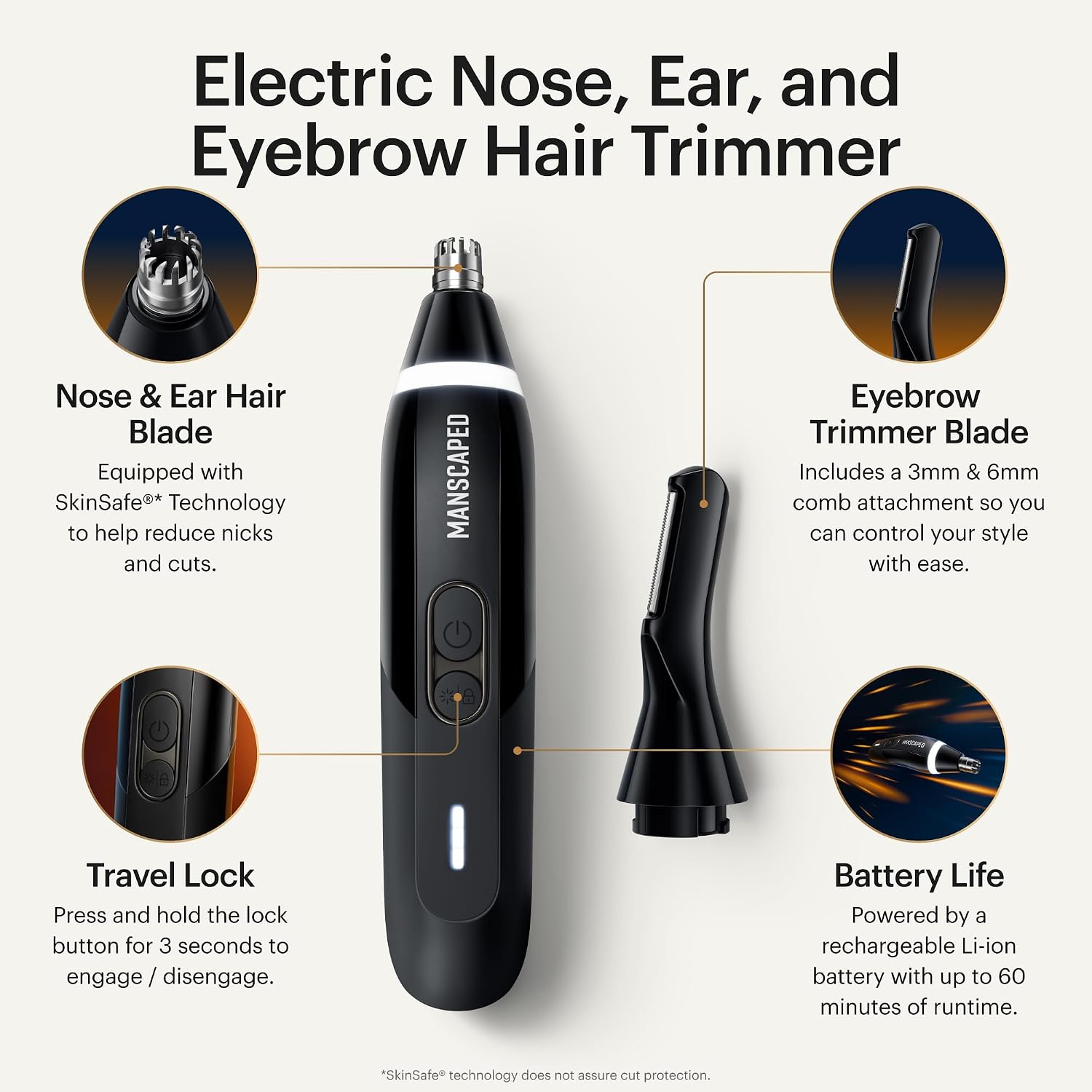 MANSCAPED® Dome Shaver™ PRO Head Shaver for Bald Men & Weed Whacker® 3.0 PRO Dual-Blade Nose, Ear & Eyebrow Hair Trimmer – SkinSafe® & FlexAdjust Technology, Travel Locks, Waterproof