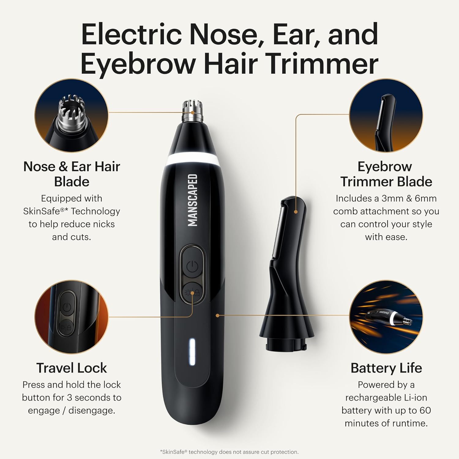 MANSCAPED® The Chairman™ PRO Men's Electric Foil Face Shaver & Weed Whacker® 3.0 PRO Dual-Blade Nose, Ear & Eyebrow Hair Trimmer – SkinSafe® & FlexAdjust Technology, Travel Locks, Waterproof