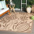 SAFAVIEH Washable Rug Outdoor Courtyard Collection - 6'7' x 9'6', Natural & Brown, Non-Shedding & Easy Cleaning, Ideal for Patio, Backyard, Mudroom (CY2961-3001)