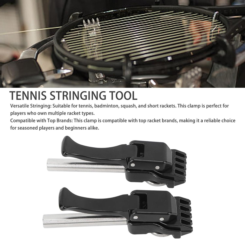 Keenso Black Stringing Clamp Tennis Flying Clamp Starting Tool Accessories - Versatile Design with Adjustable Turntable, High Strength Bearings