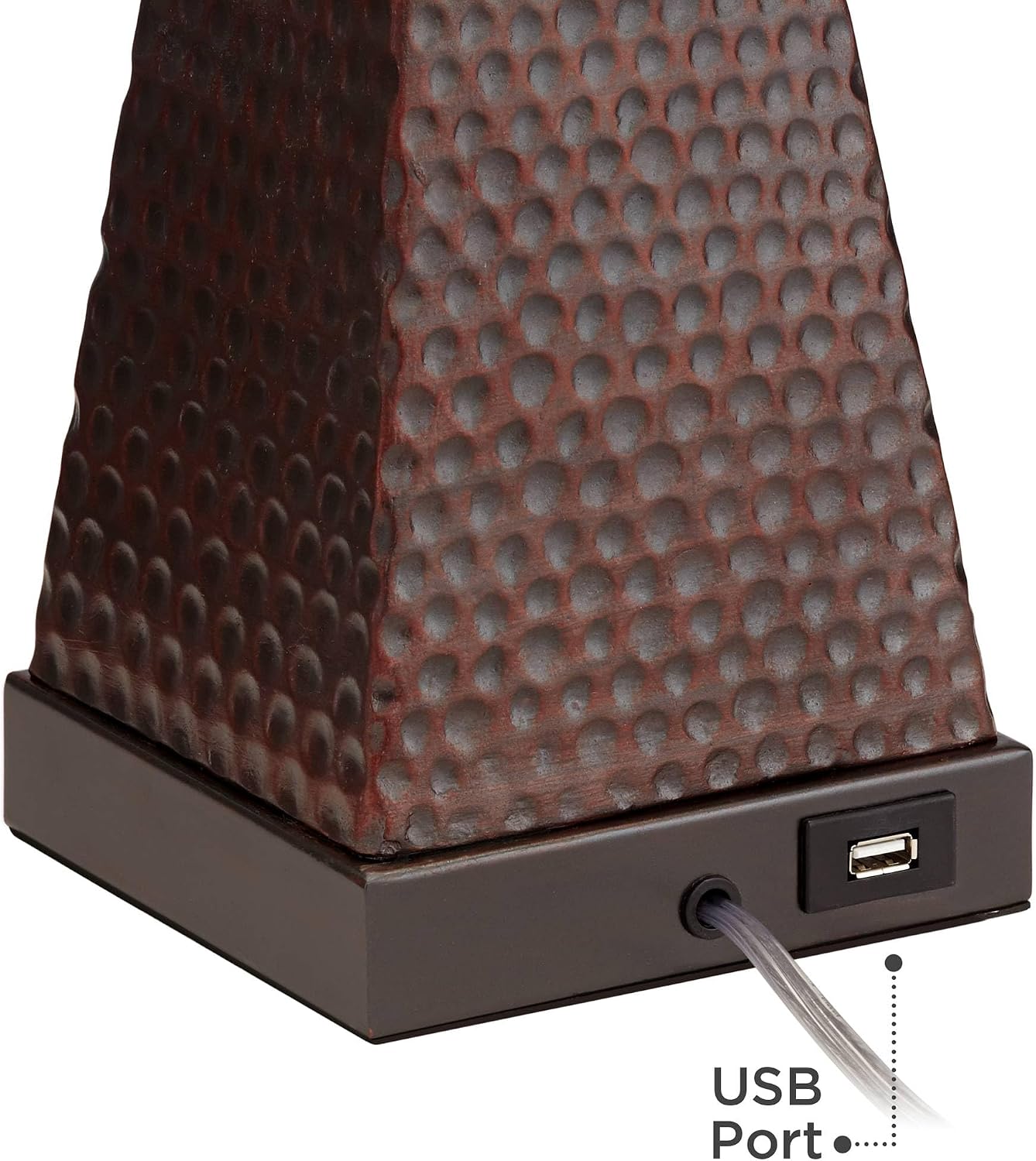 Franklin Iron Works Niklas 26' High Industrial Farmhouse Rustic Table Lamps Set of 2 USB Port Pull Chain Brown Bronze Finish Metal Tan Shade Living Room Charging Bedroom Bedside Nightstand House