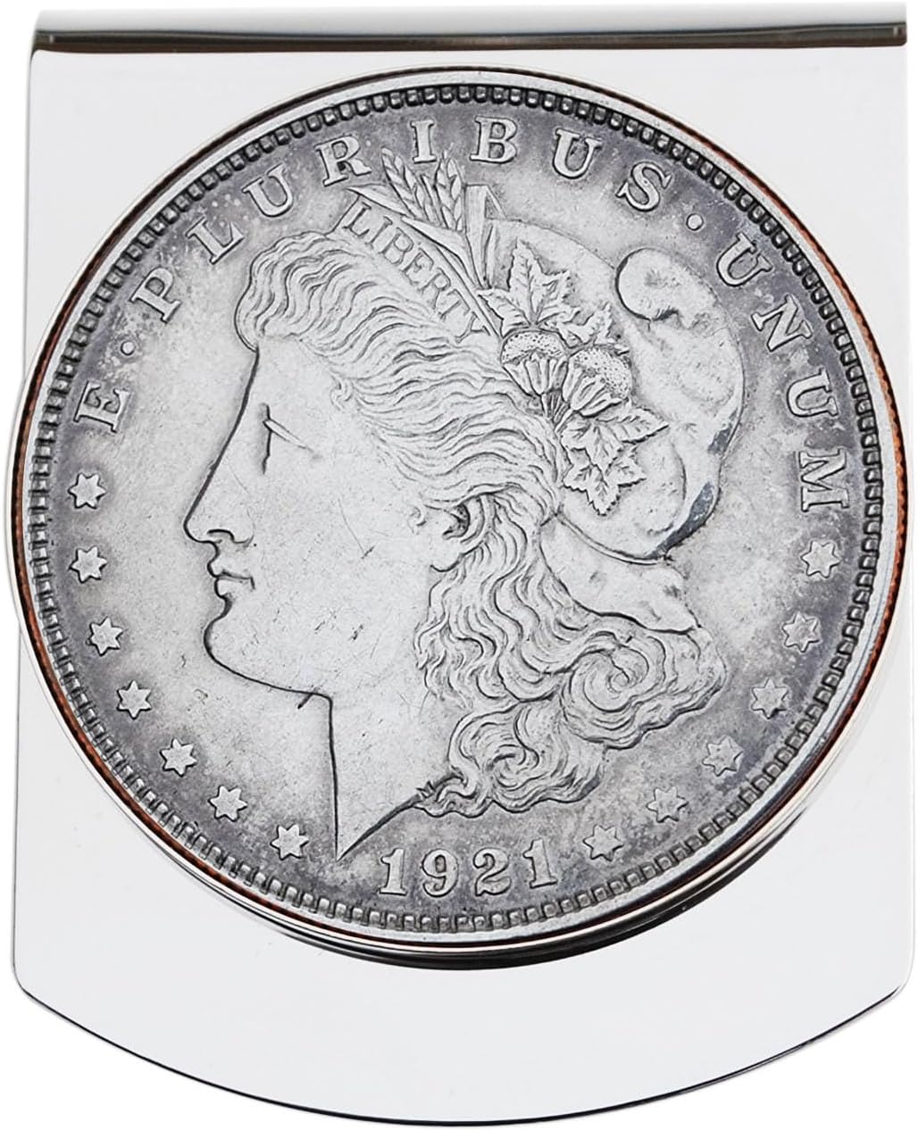 US 1921 Morgan Dollar 90% Silver Coin Stainless Steel Large Money Clip NEW - Wide Design
