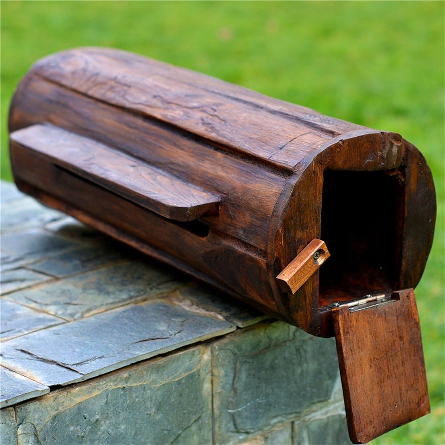 MELPHI Mailboxes for Outside, Security Key Drop Box, Wooden Mailbox, Hanging Secure Post Box, Easy Mount, Garden, Outdoor Decoration for Outside, Home, Front Door