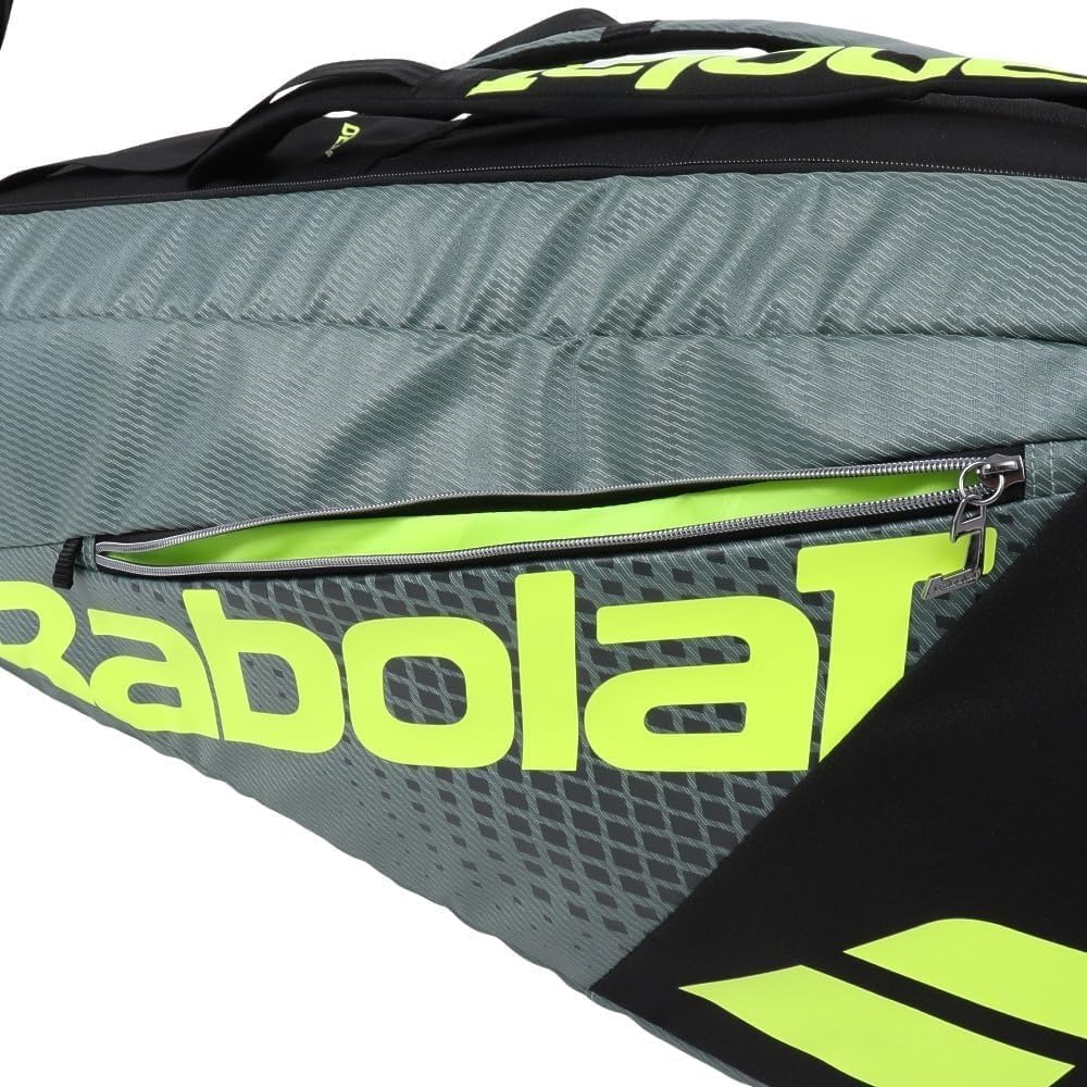 Babolat Pure Aero RH x6 Tennis Bag (Metallic Grey/Black/Fluo Yellow)