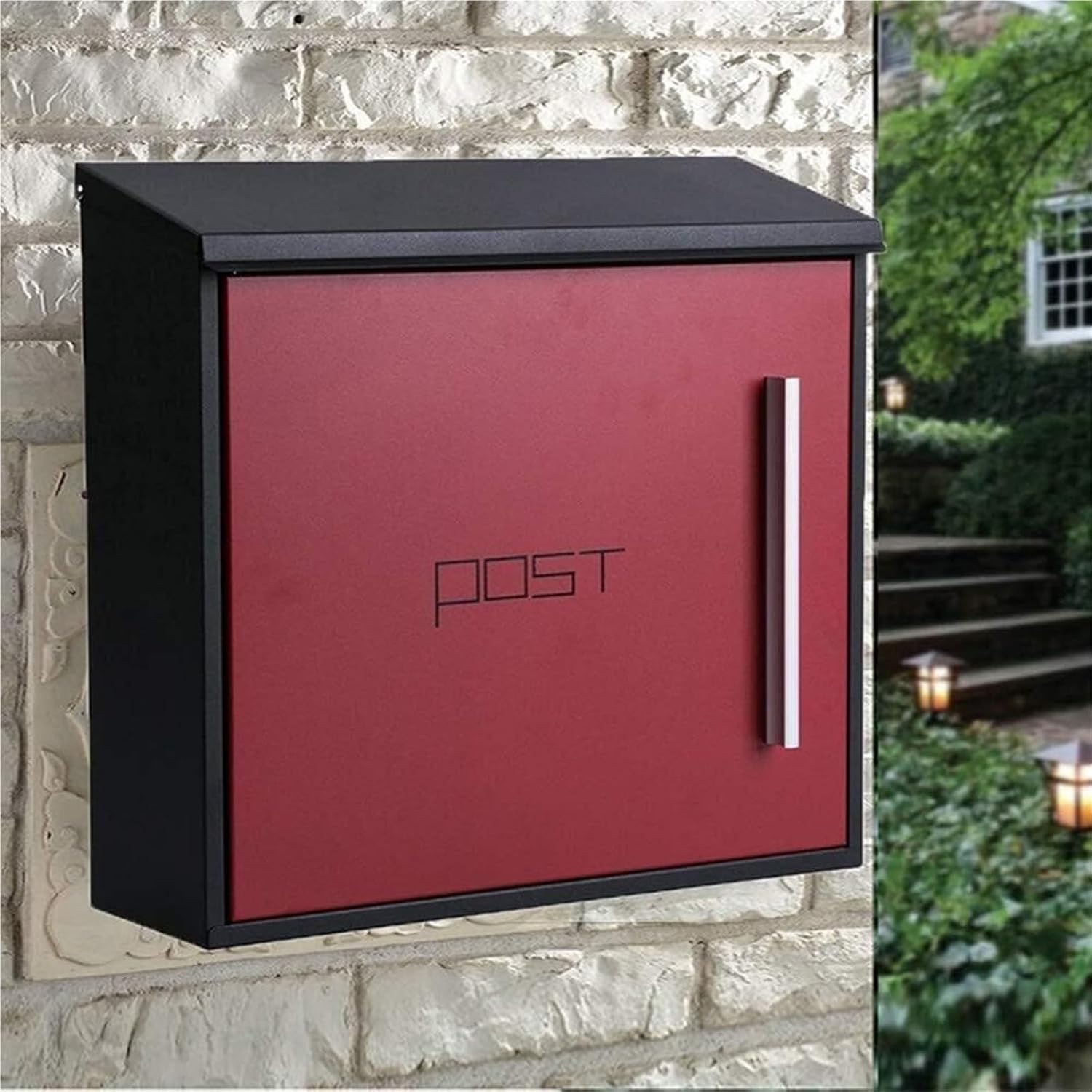 Mailboxes for Outside Wall Mount Letterboxes Letter Box Outdoor Suggestion Lockable Weatherproof Outside Postbox Mail Box(Red)