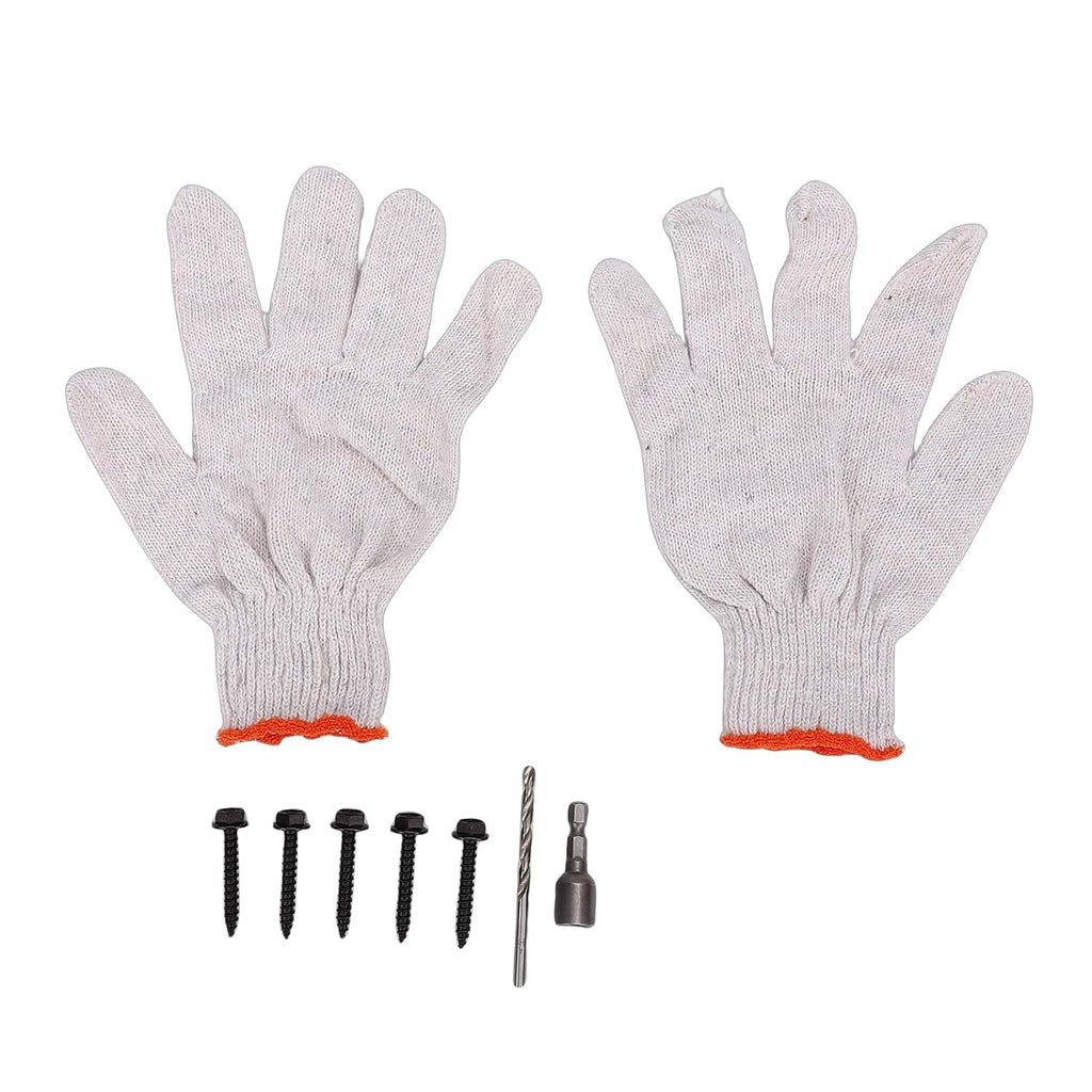 Luocute Fence Post Repair Kit, Heavy Duty Steel Anchor Stakes with Gloves and Screws Accessories for Broken Tilted Wood Support, Agricultural Fencing Decking Posts