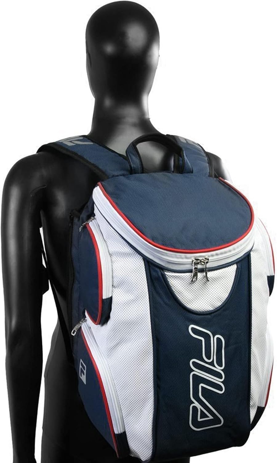 Fila Ultimate Tennis Backpack with Shoe Pocket, Navy/White/Red