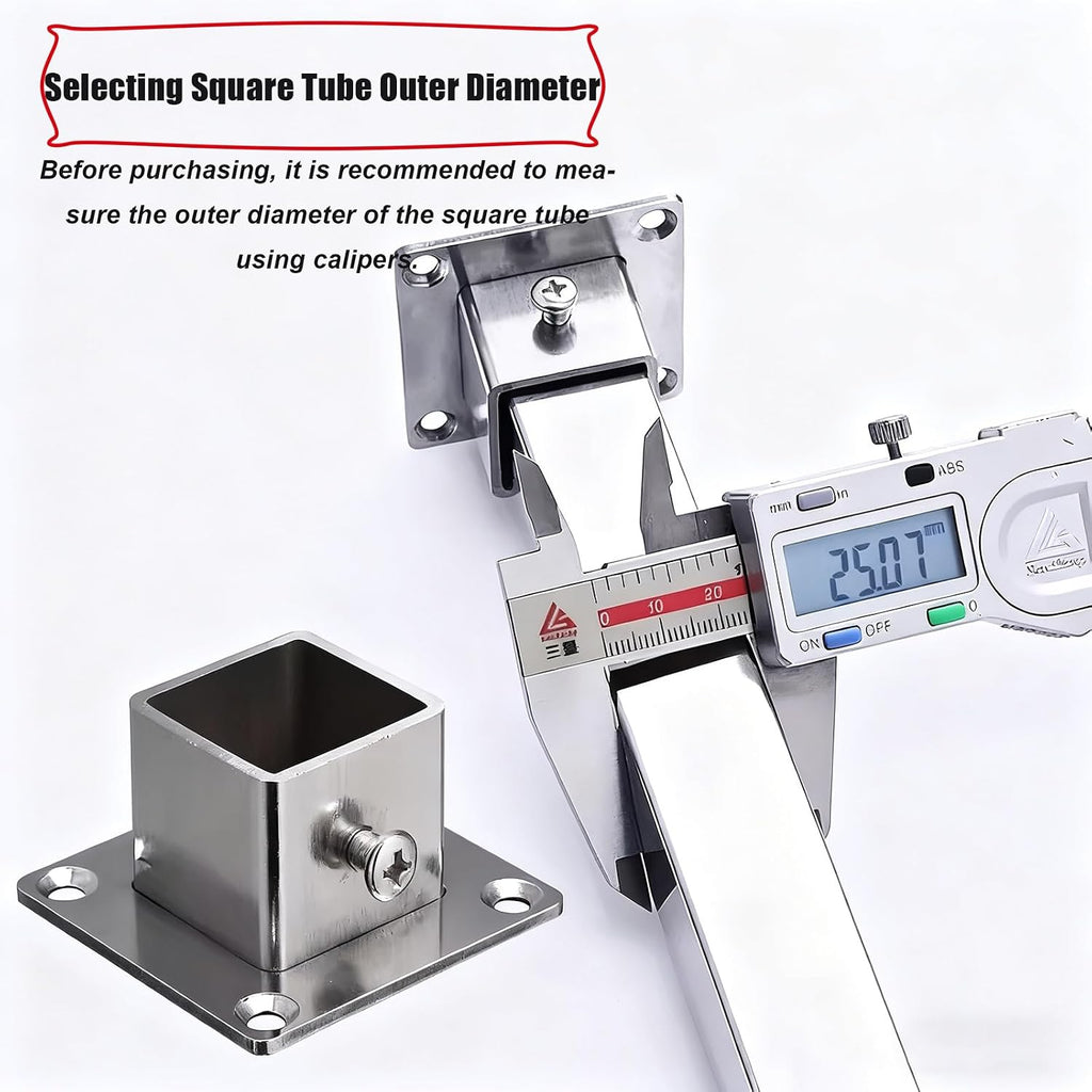 25 30 40mm Wide Square Anchor Base for Post，2/4 6 Pcs Stainless Steel Heavy Duty Post Base with Screws for Fence Deck Railing Support(4pack,40x40mm/1.57x1.57in)