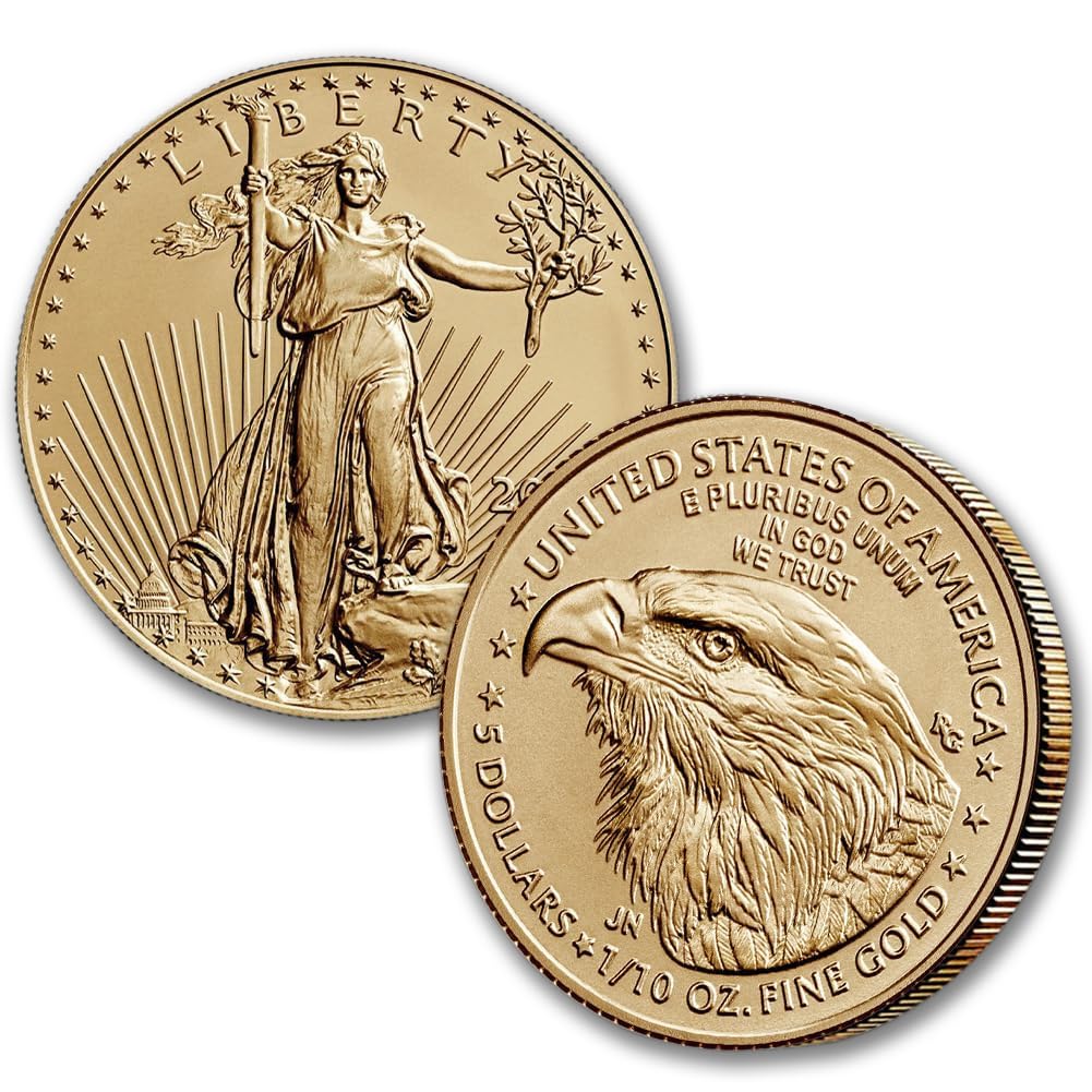 1986 - Present (Random Year) 1/10 oz American Eagle Gold Bullion Coin (Type 1 or Type 2) Brilliant Uncirculated with Original United States Mint Box $5 Seller BU