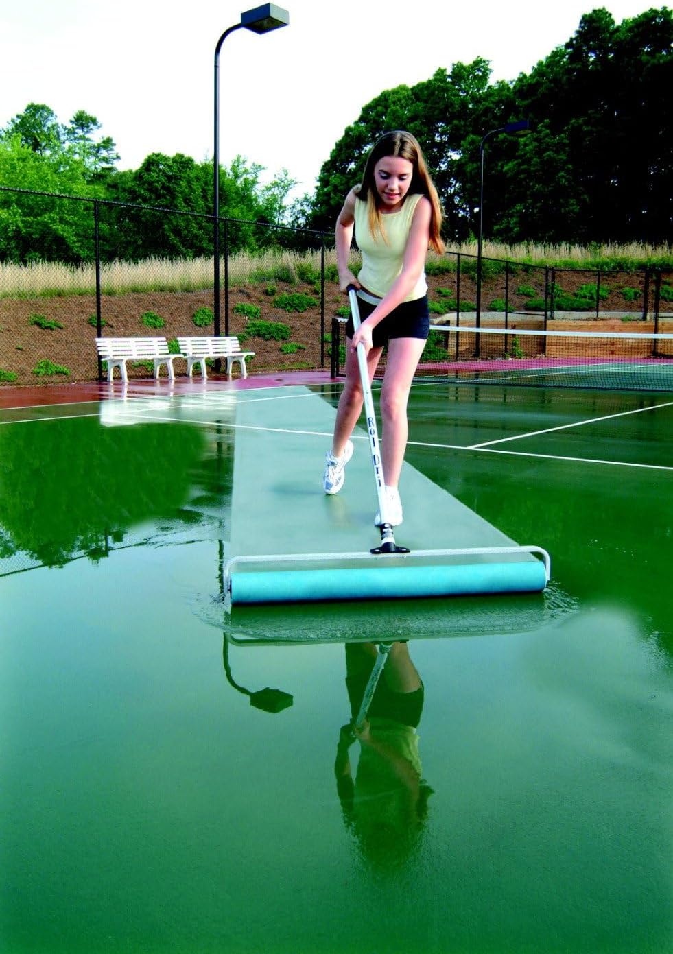 Tennis Court Maintenance Rol Dri Master Sponge Roller (Blue) - Optional Replacement Roller