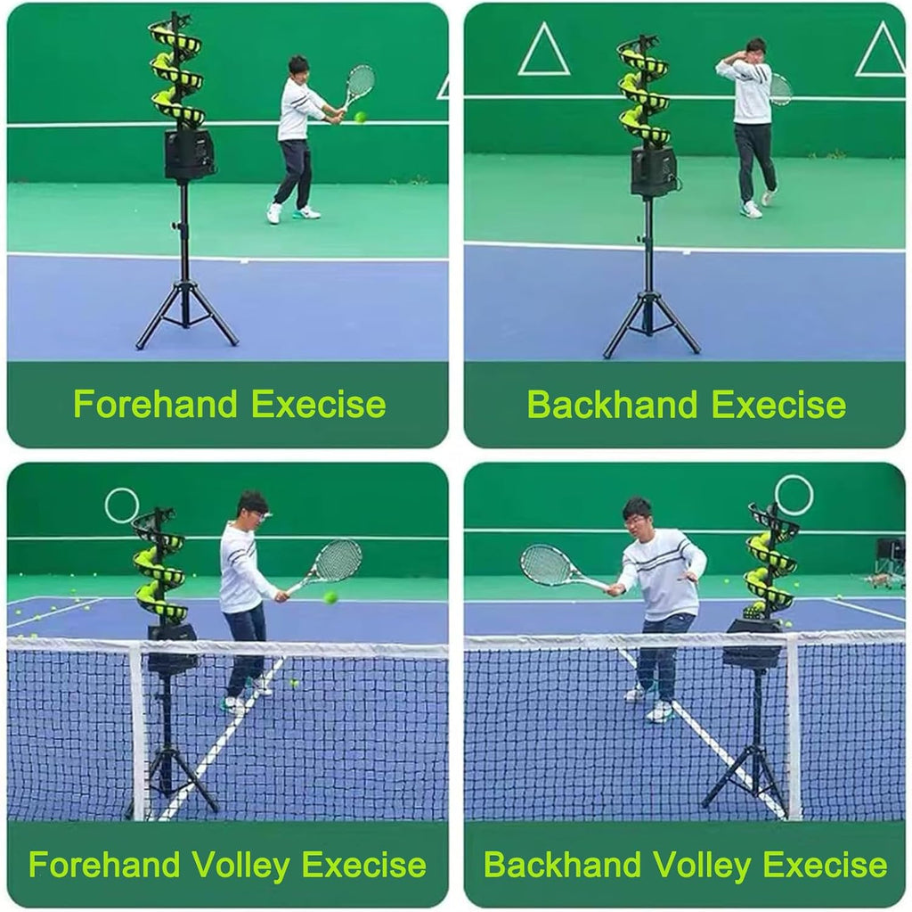 Tennis Pitching Machine, Automatic Tennis Ball Launcher/Thrower, Adjustable Height & Angle, Tennis Training Equipment for Beginners