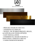 Engraved Door Kick Plate - 'Utilitarian' Monogram - Industrial 3M Self-Adhesive Mount - Personalized Artisan Kickplate for Doors (6x34', Oil Rubbed Bronze)