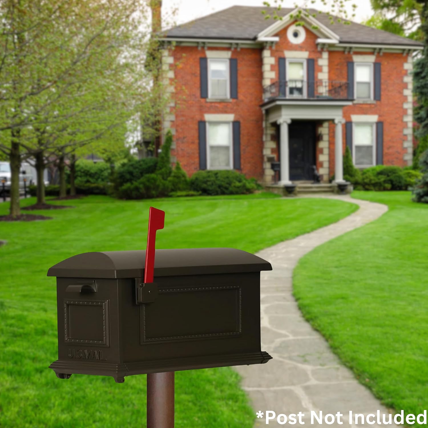 Special Lite Traditional Curbside Mailbox - Mocha Aluminum Mailbox for Post Mount - SCT-1010-MOC