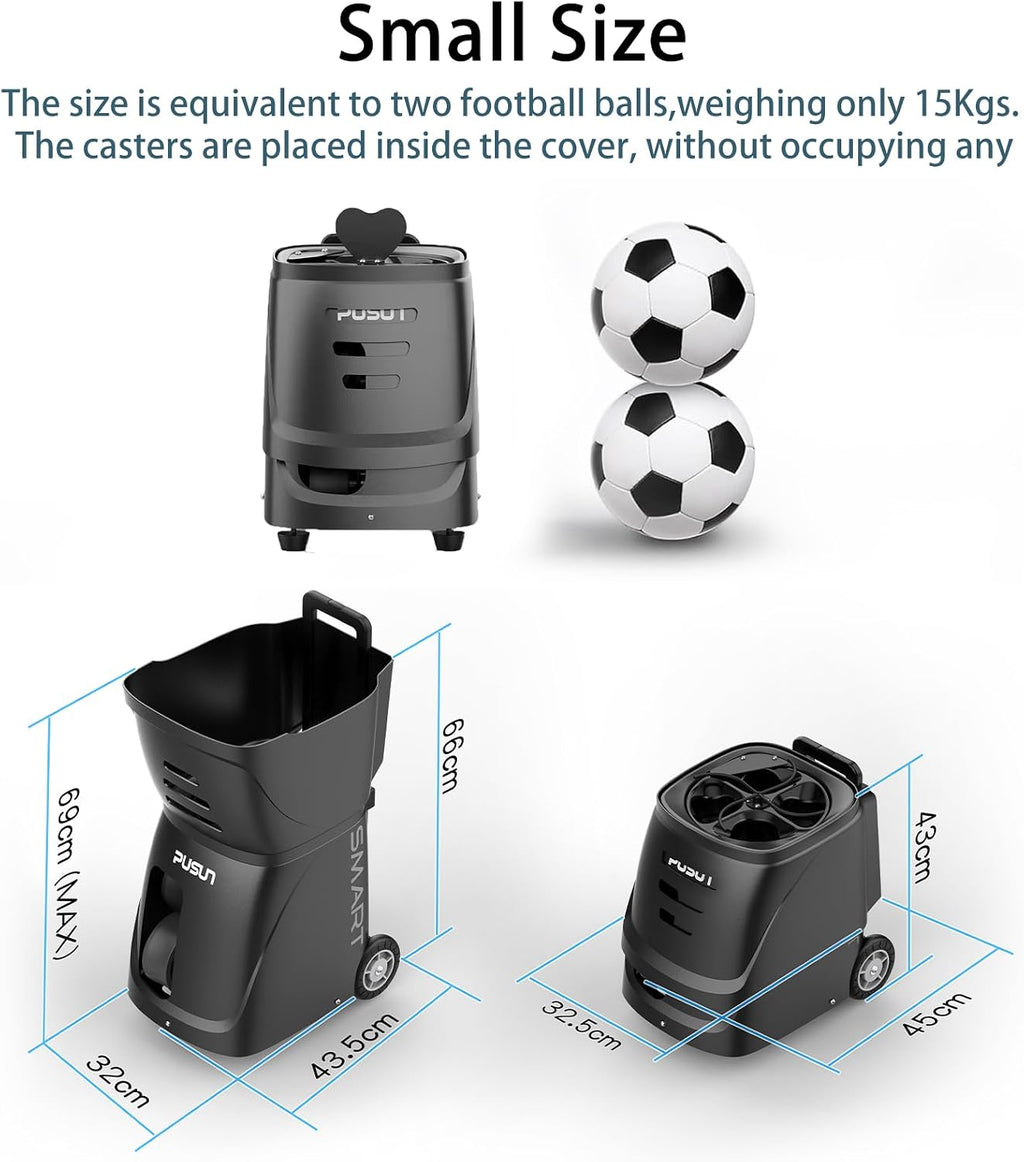 PT-SMART Tennis Ball Machine - Smart App for Apple Watch & Phone Control, Tennis Ball Launcher with 20 Landing Points, 12 Training Modes & 4-6h Battery Life, Tennis Serving Machine
