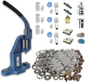 Hand Press Machine for Rivets, Snaps, Grommets, and Fabric Buttons - Complete Die Set Kit with Hole Punch for Leathercraft, DIY Projects, and Clothing