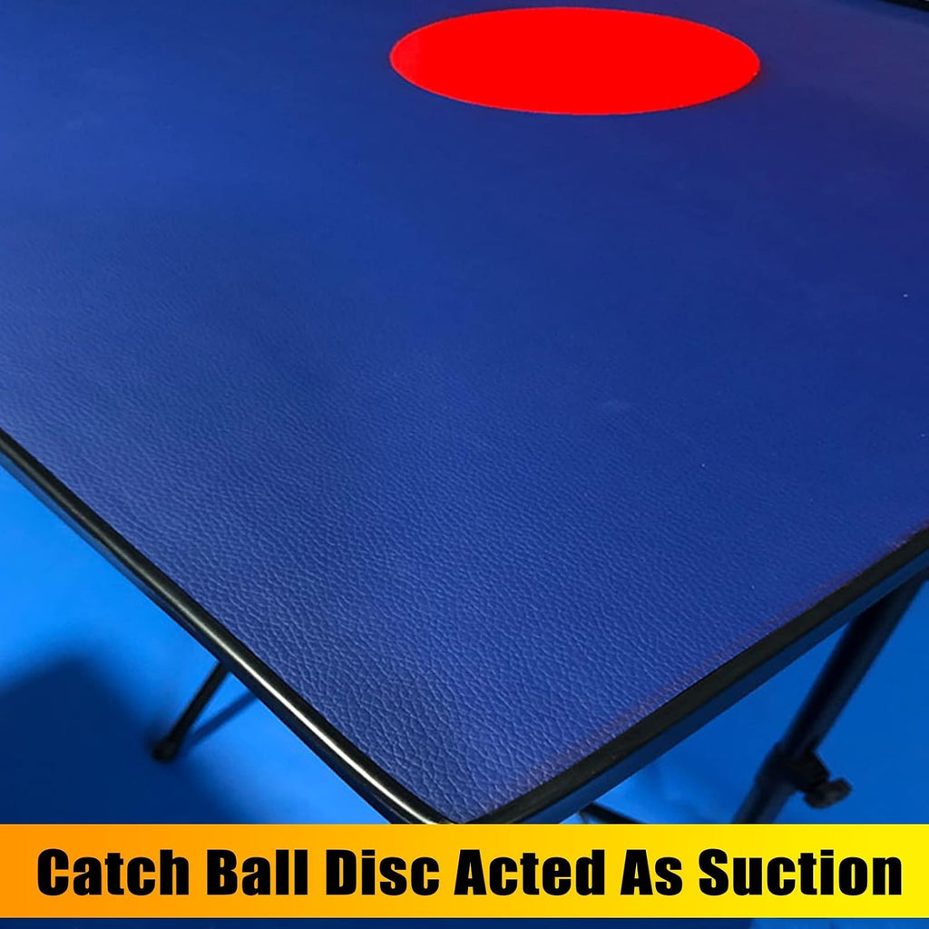 Table Tennis Self Training Equipment, Ping Pong Rebound Board with Red Rubbers for Adult Kids, Height Adjusted Ping-Pong Sparring Springback Machine with Table