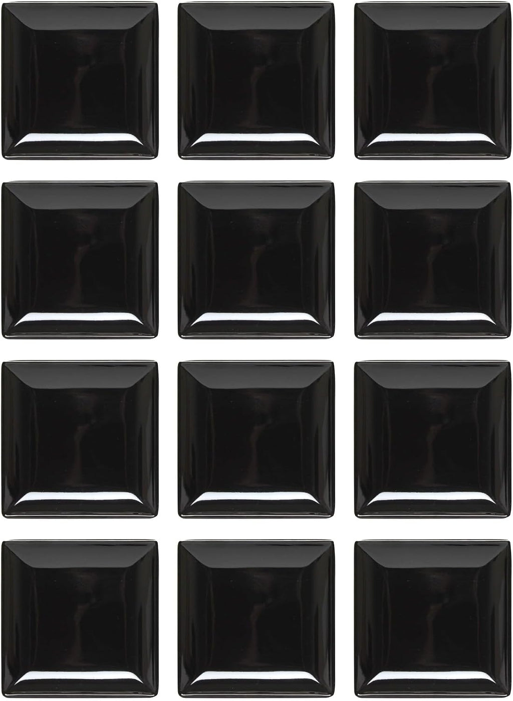 TrueCraftware- 10' x 10' Square Plate Classic Black Dinnerware Melamine Set of 12- Dishwasher Safe Reusable Dinner Plates Durable Lightweight Dinnerware for Dinner Dishes