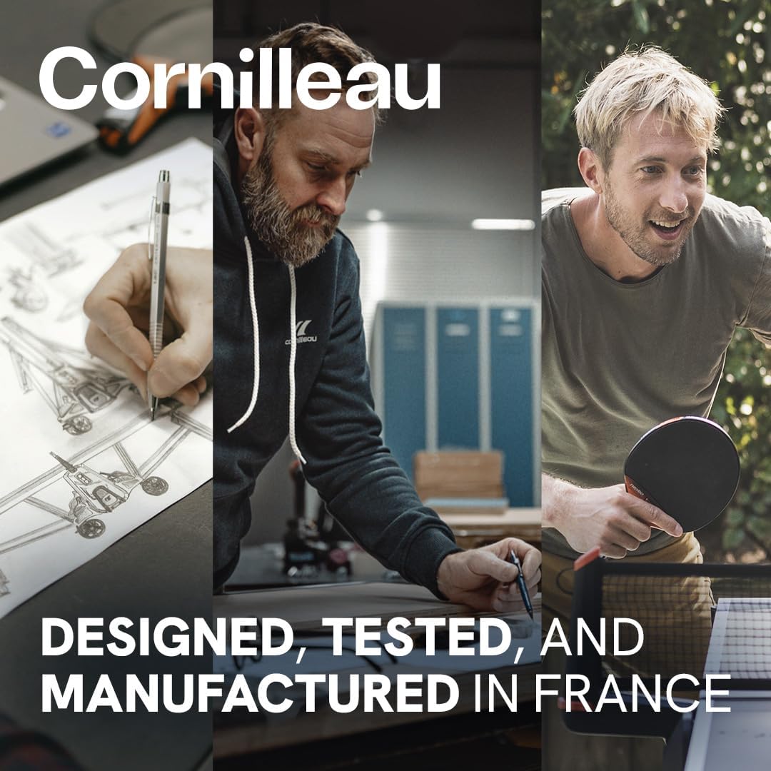CORNILLEAU - 500X Outdoor Table Tennis Table - Folding & Compact - Weather and Schockproof - 6mm Laminate Top - Point Counters - Corner Protection Pads - Blue or Black
