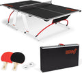 Penn Full-Size Ping Pong Table - Engineered Wood, Black/White/Red - Foldable Design for Portable Ping Pong Play - 15mm Laminated Surface for Precision Play - Table Tennis Set 40mm Balls & Paddles