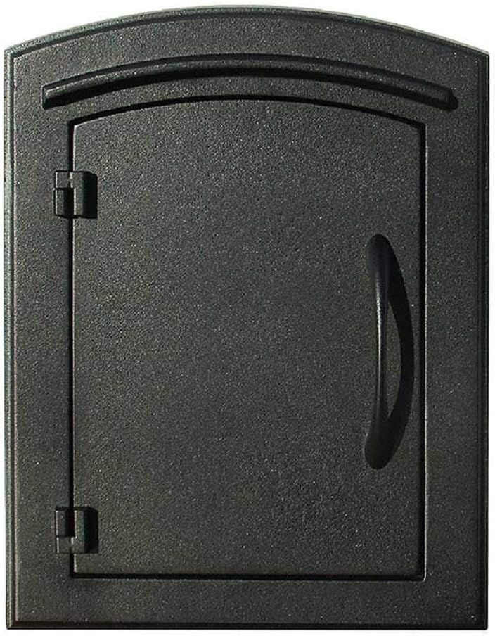 MC-1400-BLK Manchester Plain Door Column Mount Non-Locking Mailbox, Black