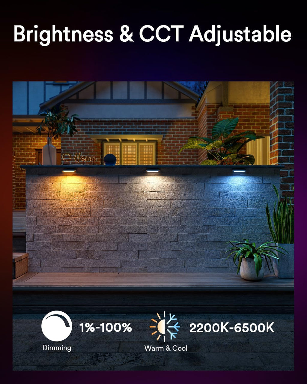 Lumary 8 Pack 12-24V Low Voltage Retaining Wall Lights with Hub, 7 Inch Smart LED Hardscape Paver Lighting, 2200K-6500K RGBCW Color Changing Outdoor Landscape for Step, APP/Remote/Voice Control, Brown