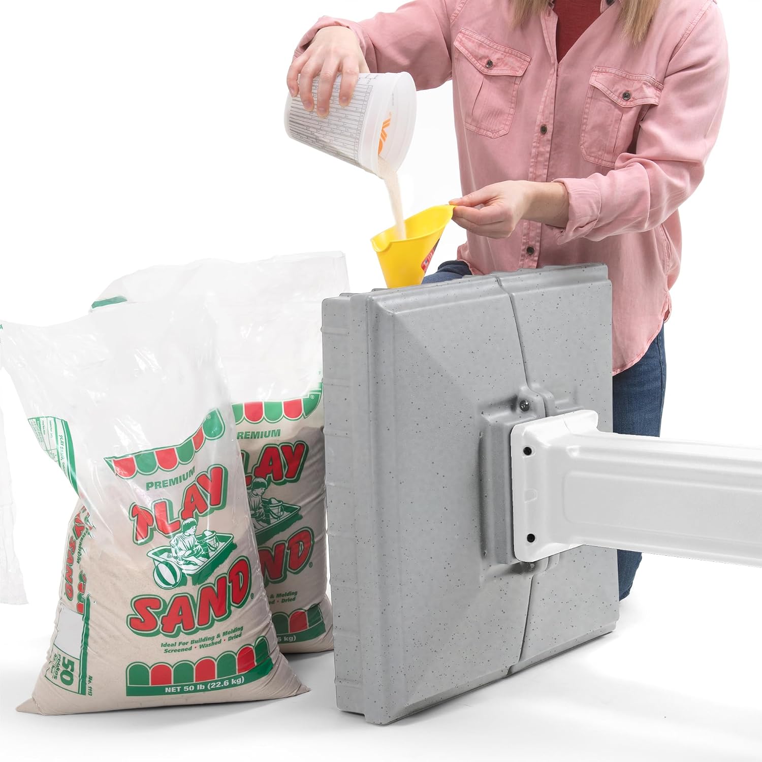 American Home by Simplay3 Premium Dig-Free Easy Up Classic Mailbox and Post Combination in White, Above Ground Mailbox