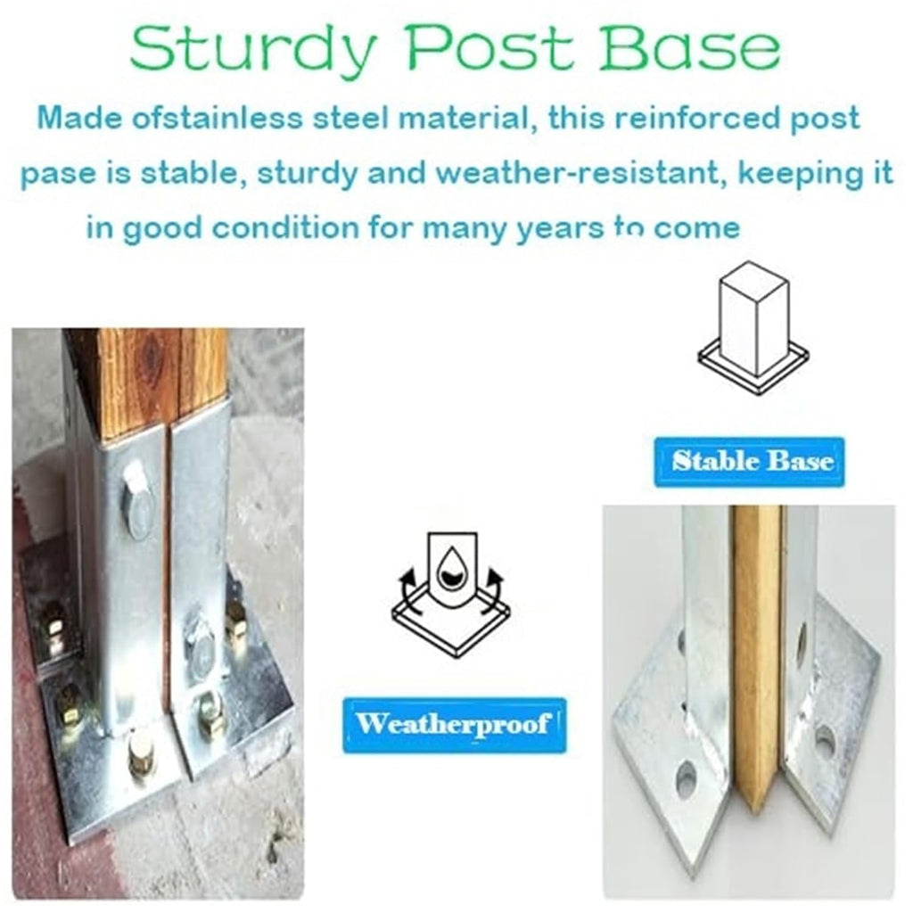 Adjustable Stand Alone Post Anchor Bracket, Silver Cement Post Base Pergola Kit, Wood Post Deck Mount for Railing Wood Post/Deck Railing/Fence Kit(12 pcs)