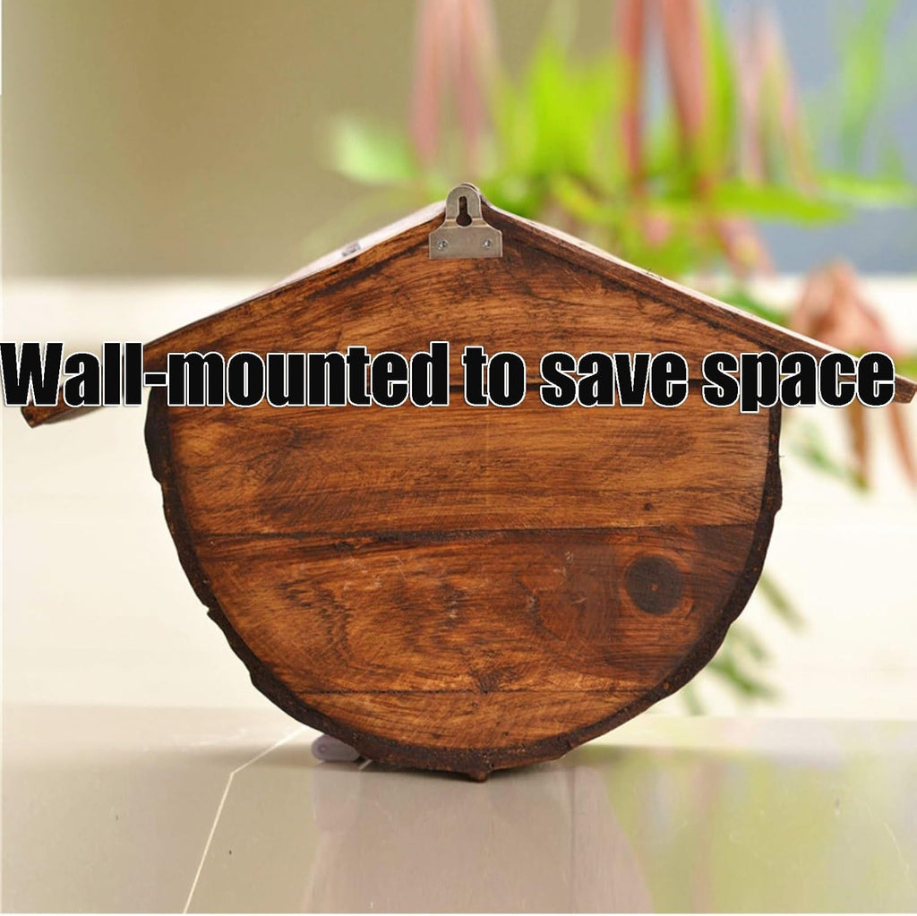 Outdoor Wall Mounted Mailbox Handmade House Type Wooden Mailboxes with Rainproof Eaves Parcel Boxes with Hanging Clasp Compact