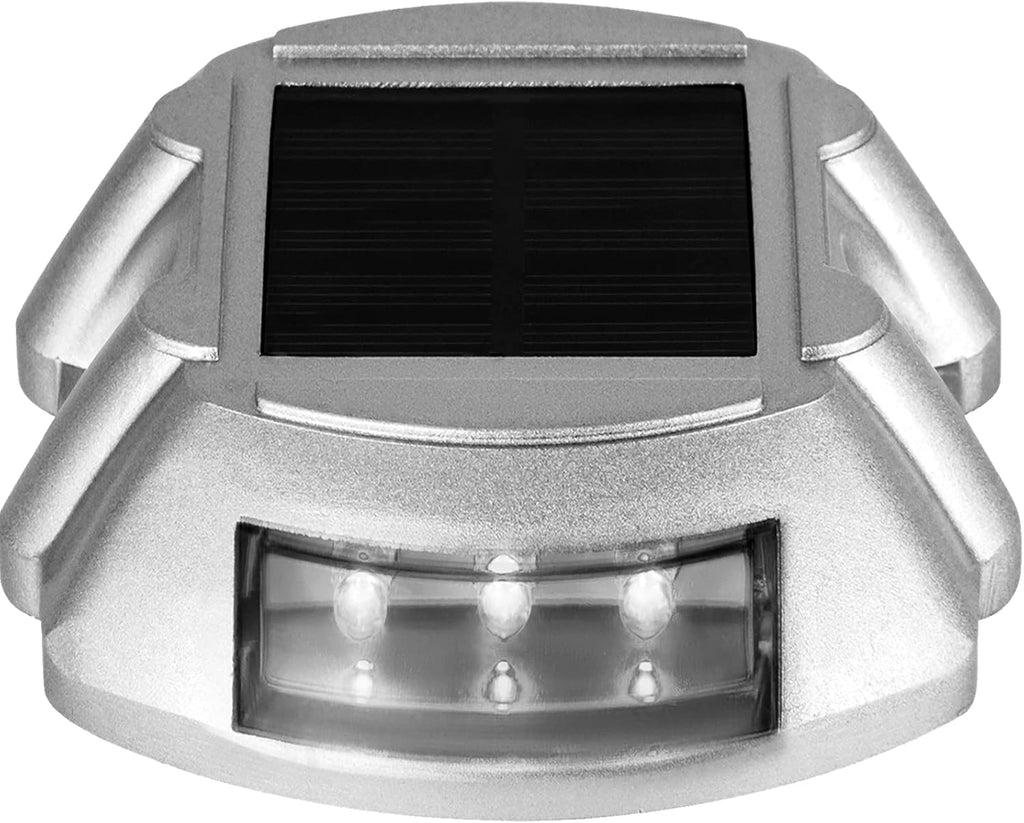 Happybuy Driveway Lights 24-Pack Solar Driveway Lights Bright White with Screw Solar Deck Lights Outdoor Waterproof Wireless Dock Lights 6 LEDs for Path Warning Garden Walkway Sidewalk Steps