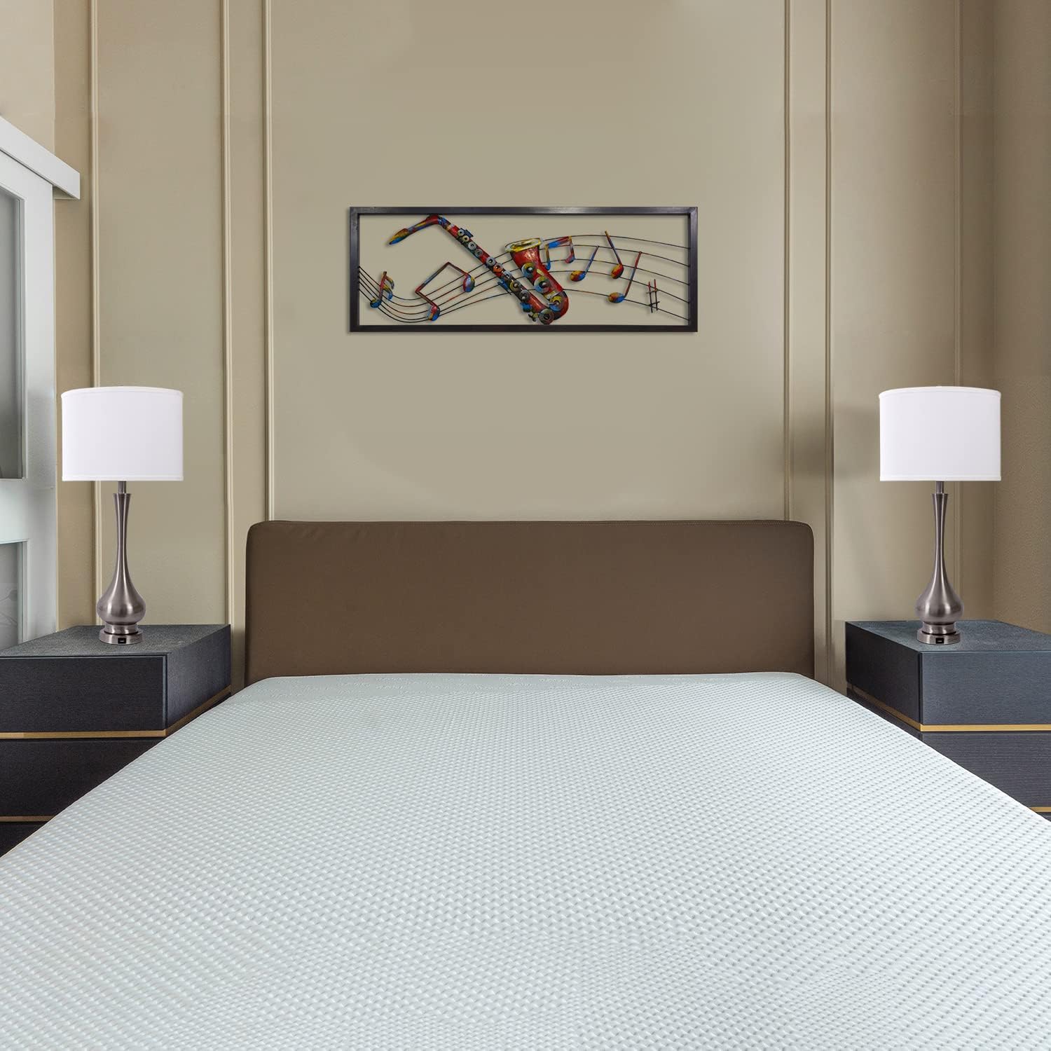 30' Large Modern Table Lamps Set of 2 for Living Room Bedroom with USB Charging Port,3-Way Dimmable Brushed Steel Nightstand Lamp Sets Bedside Touch Desk Lamp with White Fabric Shade (Bulb Included)