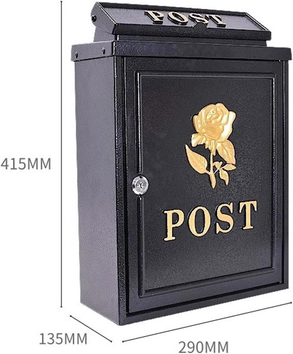 Mailboxes for Outside Lockable Wall Mounted Rustic Mailbox Galvanized Metal Decor Tin Post Box for House Decor Mail Box(B)